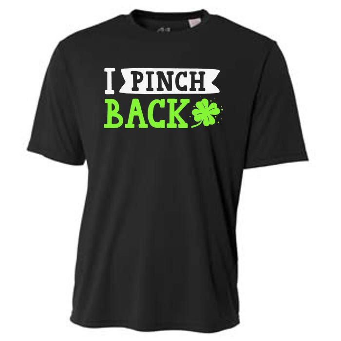 Funny I Pinch Back Saint Patrick's Day Lucky Irish Clover Funny Cooling Performance Crew T-Shirt