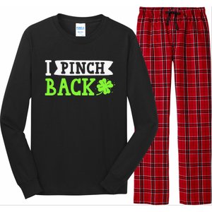 Funny I Pinch Back Saint Patrick's Day Lucky Irish Clover Funny Long Sleeve Pajama Set