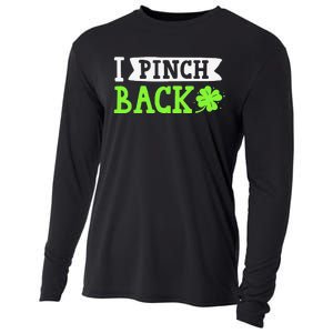 Funny I Pinch Back Saint Patrick's Day Lucky Irish Clover Funny Cooling Performance Long Sleeve Crew