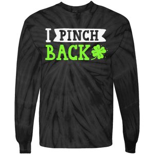 Funny I Pinch Back Saint Patrick's Day Lucky Irish Clover Funny Tie-Dye Long Sleeve Shirt