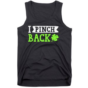 Funny I Pinch Back Saint Patrick's Day Lucky Irish Clover Funny Tank Top