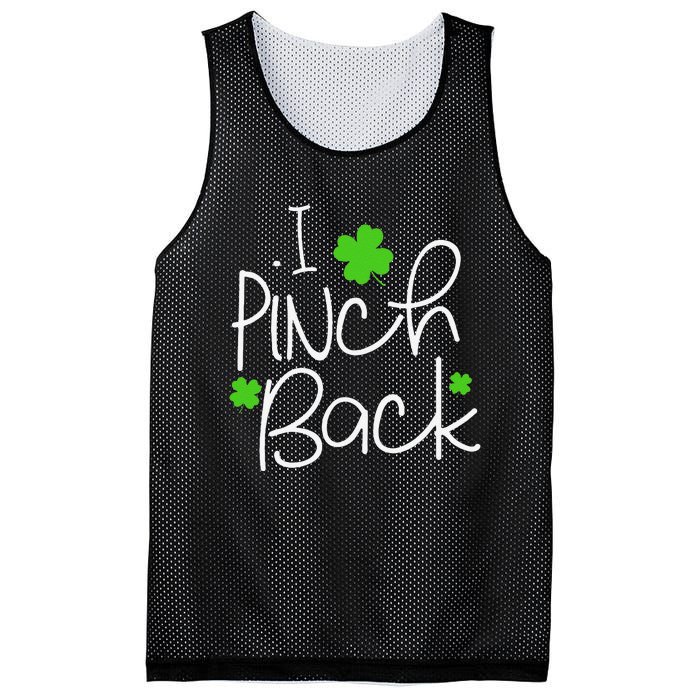 Funny I Pinch Back Saint Patrick's Day Lucky Irish Clover Mesh Reversible Basketball Jersey Tank