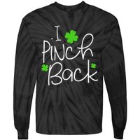 Funny I Pinch Back Saint Patrick's Day Lucky Irish Clover Tie-Dye Long Sleeve Shirt