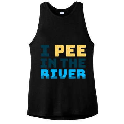 Funny I Pee In The River Summer Tubing Family Float Trip Gift Ladies PosiCharge Tri-Blend Wicking Tank