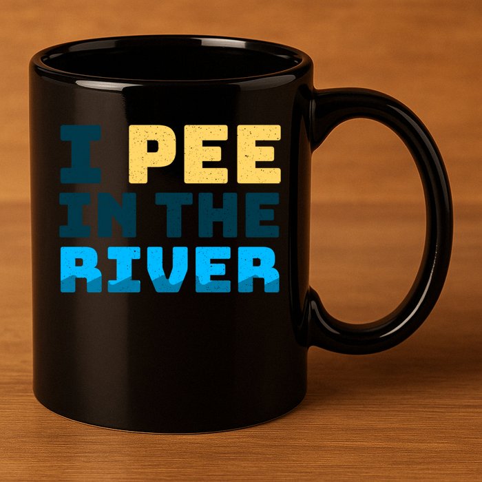 Funny I Pee In The River Summer Tubing Family Float Trip Gift 11oz C Handle Ceramic Mug