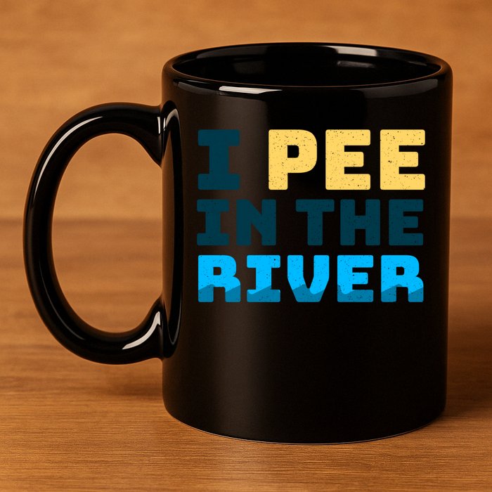 Funny I Pee In The River Summer Tubing Family Float Trip Gift 11oz C Handle Ceramic Mug