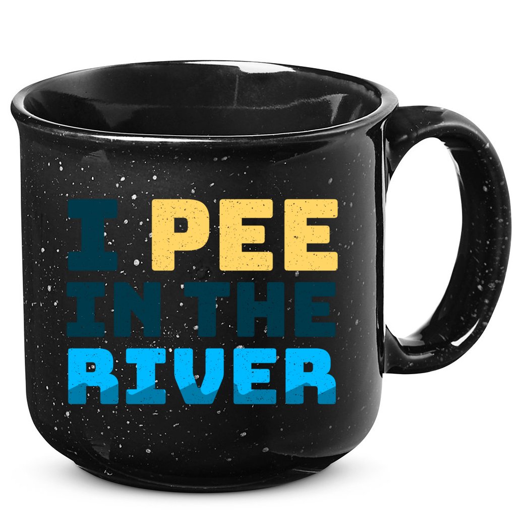 Funny I Pee In The River Summer Tubing Family Float Trip Gift 15oz Campfire Ceramic Mug