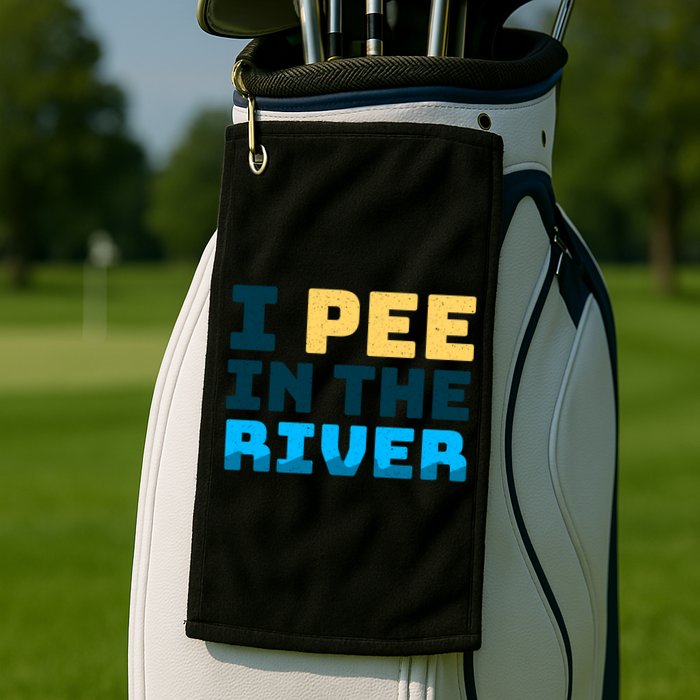 Funny I Pee In The River Summer Tubing Family Float Trip Gift Golf Towel