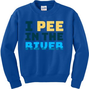 Funny I Pee In The River Summer Tubing Family Float Trip Gift Kids Sweatshirt