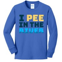 Funny I Pee In The River Summer Tubing Family Float Trip Gift Kids Long Sleeve Shirt