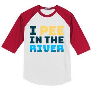 Funny I Pee In The River Summer Tubing Family Float Trip Gift Kids Colorblock Raglan Jersey