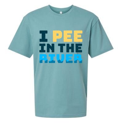 Funny I Pee In The River Summer Tubing Family Float Trip Gift Sueded Cloud Jersey T-Shirt