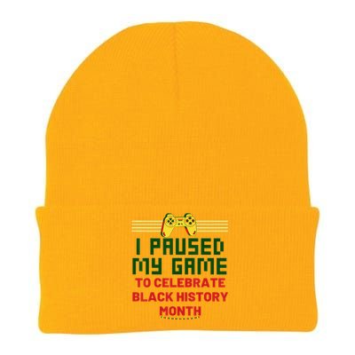 Funny I Paused My Game To Celebrate Black History Month Knit Cap Winter Beanie