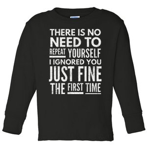 Funny Ignoring People Toddler Long Sleeve Shirt