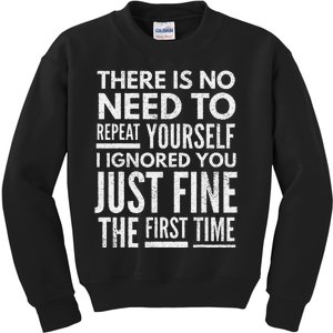 Funny Ignoring People Kids Sweatshirt