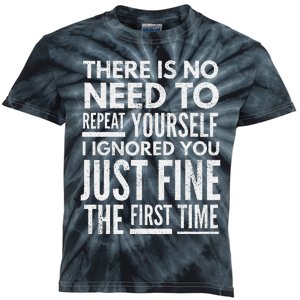 Funny Ignoring People Kids Tie-Dye T-Shirt