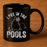 Funny I Pee In Pools Summer Vacation Men Women 11oz C Handle Ceramic Mug