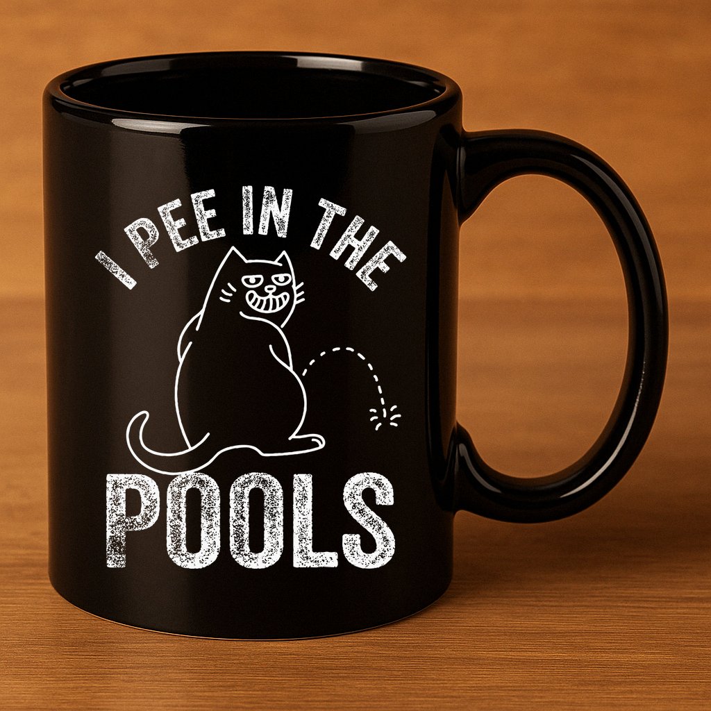 Funny I Pee In Pools Summer Vacation Men Women 11oz C Handle Ceramic Mug