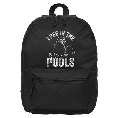 Funny I Pee In Pools Summer Vacation Men Women 16 in Basic Backpack