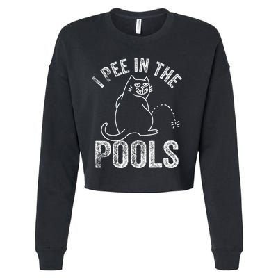 Funny I Pee In Pools Summer Vacation Men Women Cropped Pullover Crew