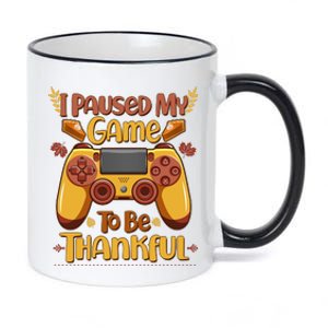 Funny I Paused My Game To Be Thankful 11oz Black Color Changing Mug