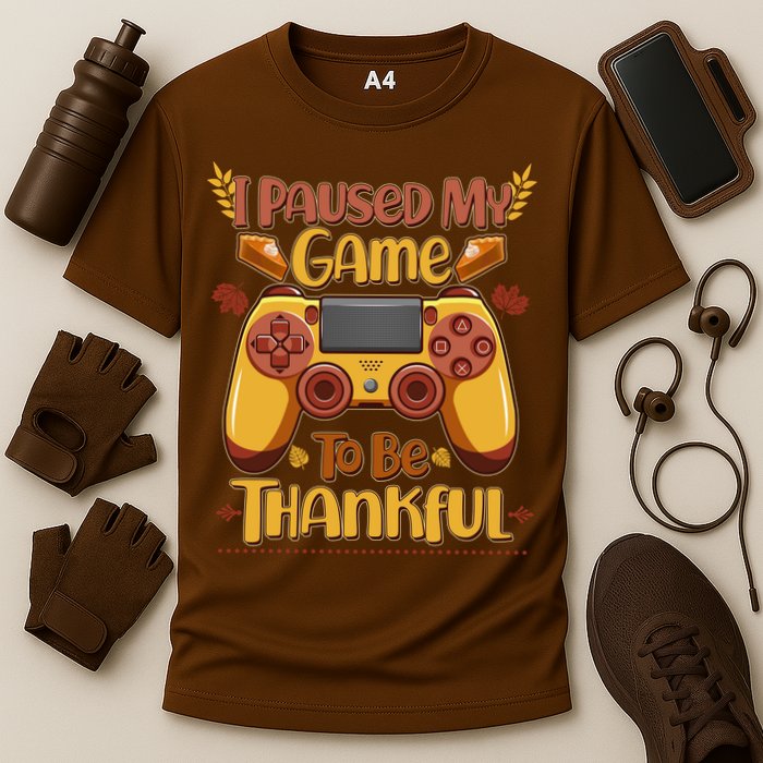 Funny I Paused My Game To Be Thankful Cooling Performance Crew T-Shirt