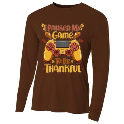 Funny I Paused My Game To Be Thankful Cooling Performance Long Sleeve Crew