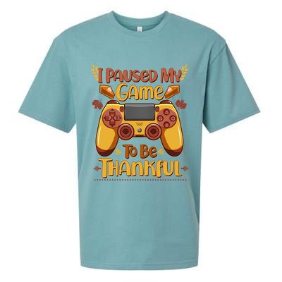 Funny I Paused My Game To Be Thankful Sueded Cloud Jersey T-Shirt