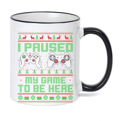 Funny I Paused My Game To Be Here Ugly Video Game Christmas Gift 11oz Black Color Changing Mug