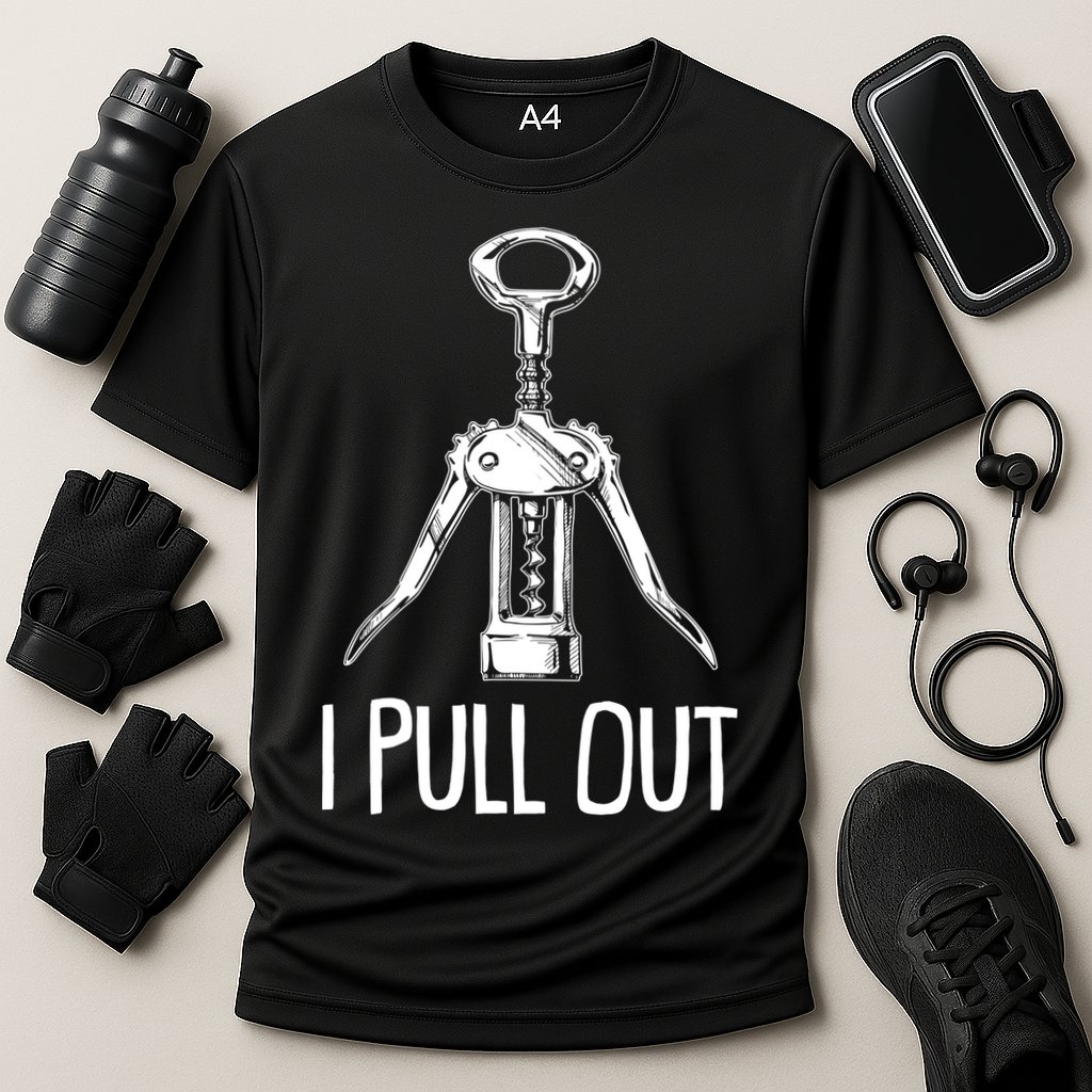 Funny I Pull Out Wine Corkscrew Performance Shirt