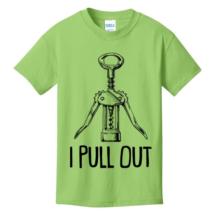 Funny I Pull Out Wine Corkscrew Kids T-Shirt