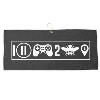 funny I Paused My Game To Be Here  Large Microfiber Waffle Golf Towel