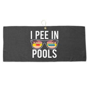 Funny I Pee In Pools Large Microfiber Waffle Golf Towel