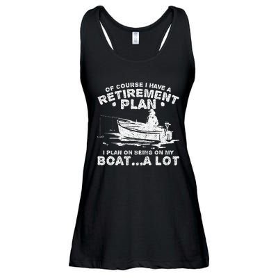 Funny I Plan On Beeing On My Boat Retirement Boat Ladies Essential Flowy Tank