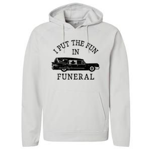 Funny I Put The Fun In Funeral Director Halloween Costume Performance Fleece Hoodie