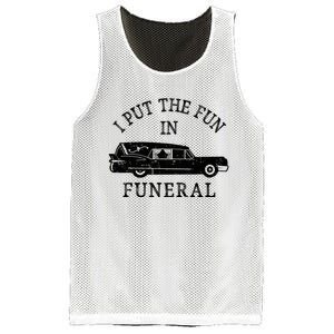 Funny I Put The Fun In Funeral Director Halloween Costume Mesh Reversible Basketball Jersey Tank