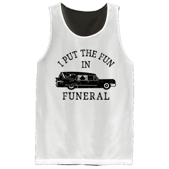 Funny I Put The Fun In Funeral Director Halloween Costume Mesh Reversible Basketball Jersey Tank