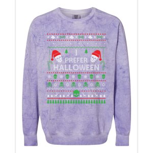 Funny I Prefer Halloween Christmas Sweater Best Ugly Xmas Colorblast Crewneck Sweatshirt