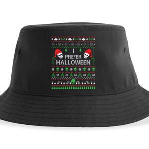 Funny I Prefer Halloween Christmas Sweater Best Ugly Xmas Sustainable Bucket Hat