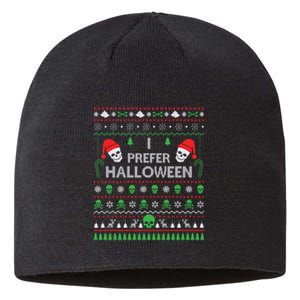 Funny I Prefer Halloween Christmas Sweater Best Ugly Xmas Sustainable Beanie