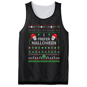 Funny I Prefer Halloween Christmas Sweater Best Ugly Xmas Mesh Reversible Basketball Jersey Tank