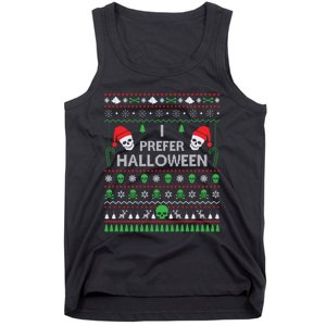 Funny I Prefer Halloween Christmas Sweater Best Ugly Xmas Tank Top