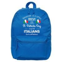 Funny Italian Pride Gift Irish St Patricks Day Italians Gift 16 in Basic Backpack