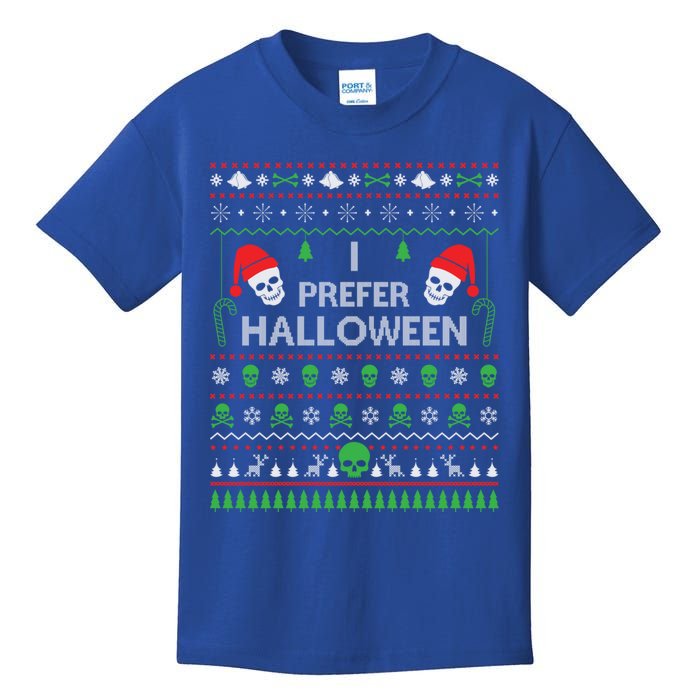 Funny I Prefer Halloween Christmas Sweater Best Ugly Xmas Gift Kids T-Shirt