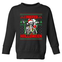 Funny I Prefer Halloween Skeleton Ugly Christmas Sweater Toddler Sweatshirt