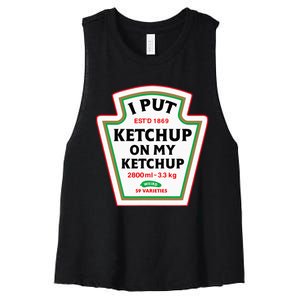 Funny I Put K.E.T.C.H.U.P On My K.E.T.C.H.U.P Condiment Catsup Design Women's Racerback Cropped Tank