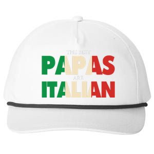 Funny Italian Papa Gift Best Papas Are Italian Flag Snapback Five-Panel Rope Hat