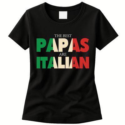 Funny Italian Papa Gift Best Papas Are Italian Flag Womens T-Shirt