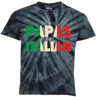 Funny Italian Papa Gift Best Papas Are Italian Flag Kids Tie-Dye T-Shirt