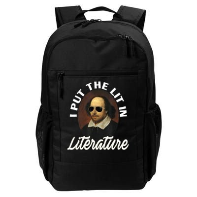 Funny I Put The Lit In Literature Gift Retro Funny Shakespeare Gift Daily Commute Backpack